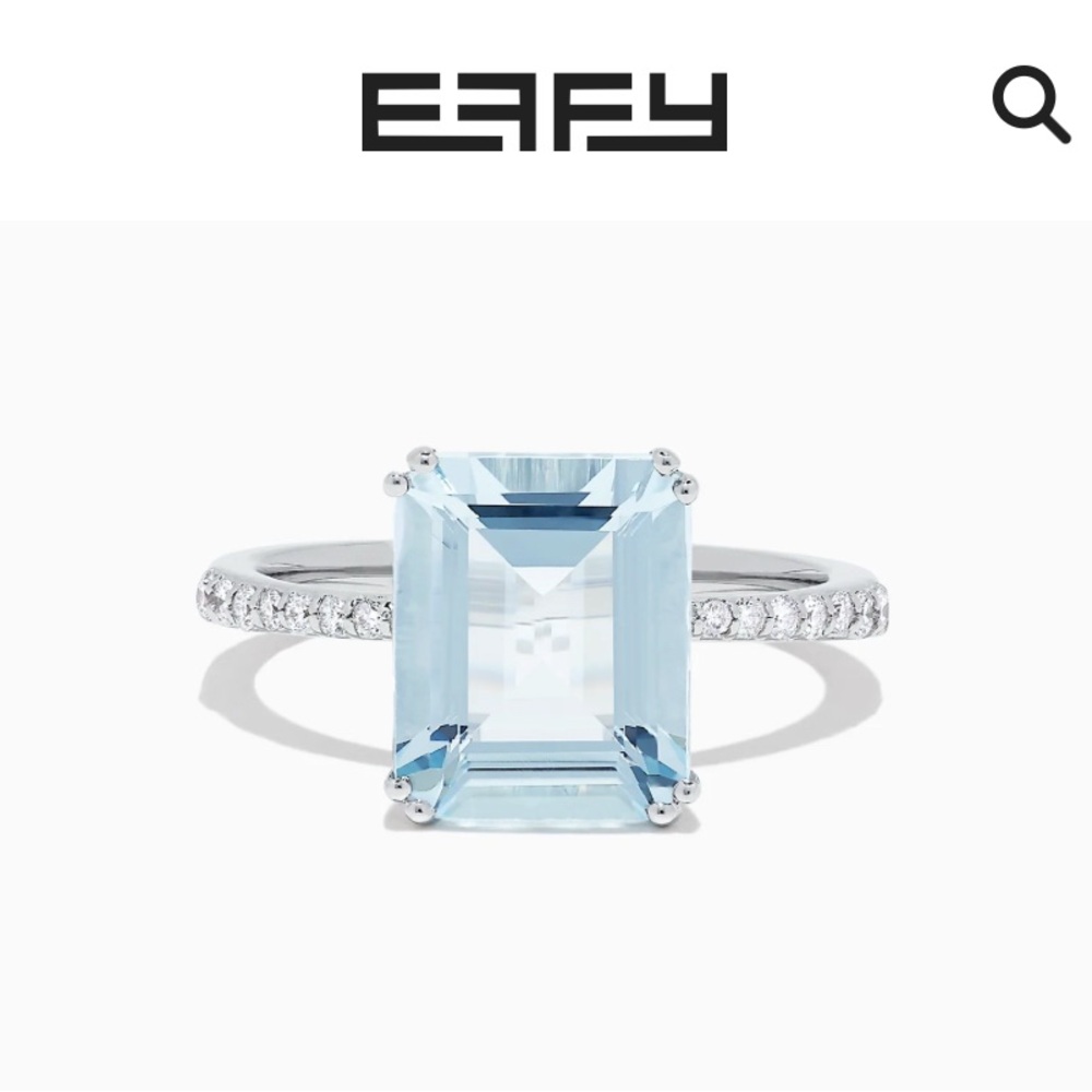 EFFY ✨ 14K Genuine Blue Topaz ring with genuine 16 Sapphire. NEW with label.